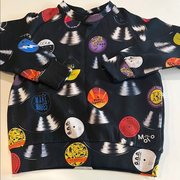Molo - size 128/8 year old, record sweatshirt, black - Picture 1 of 6